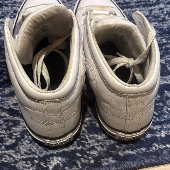 Converse Faux Leather White High-Top Sneakers - Picture 4 of 6